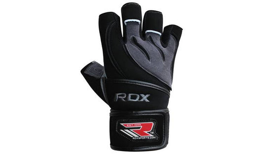 RDX Leather Weight Lifting Gloves with Strap