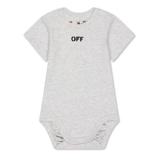 Off White Kids Short-Sleeve 3-Pack Bodysuit Set