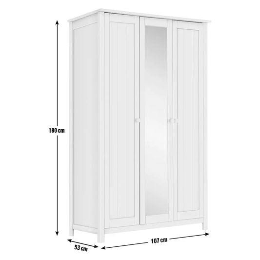 Argos Home New Scandinavia 3 Door Mirrored Wardrobe - Pine