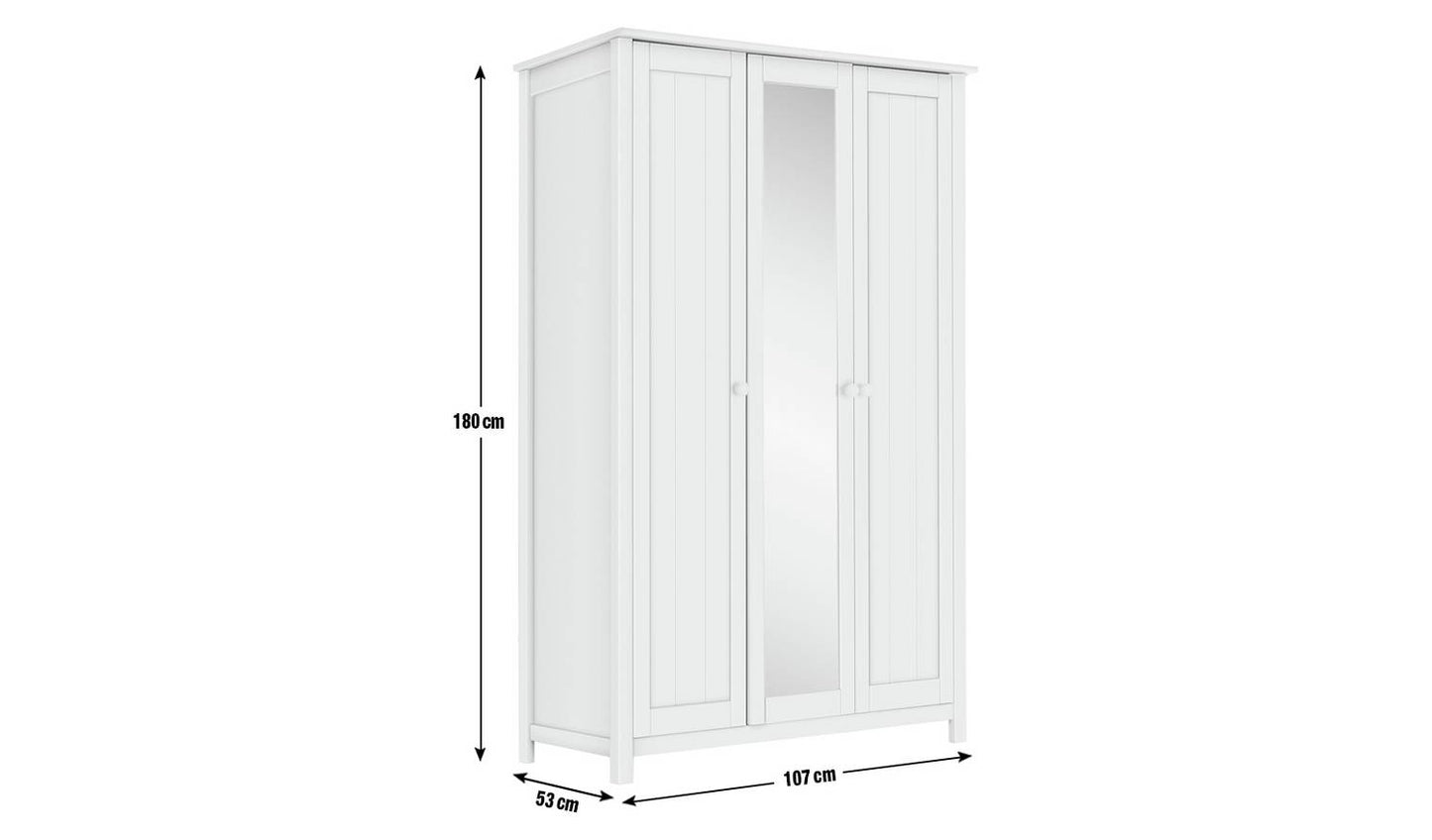 Argos Home New Scandinavia 3 Door Mirrored Wardrobe - Pine