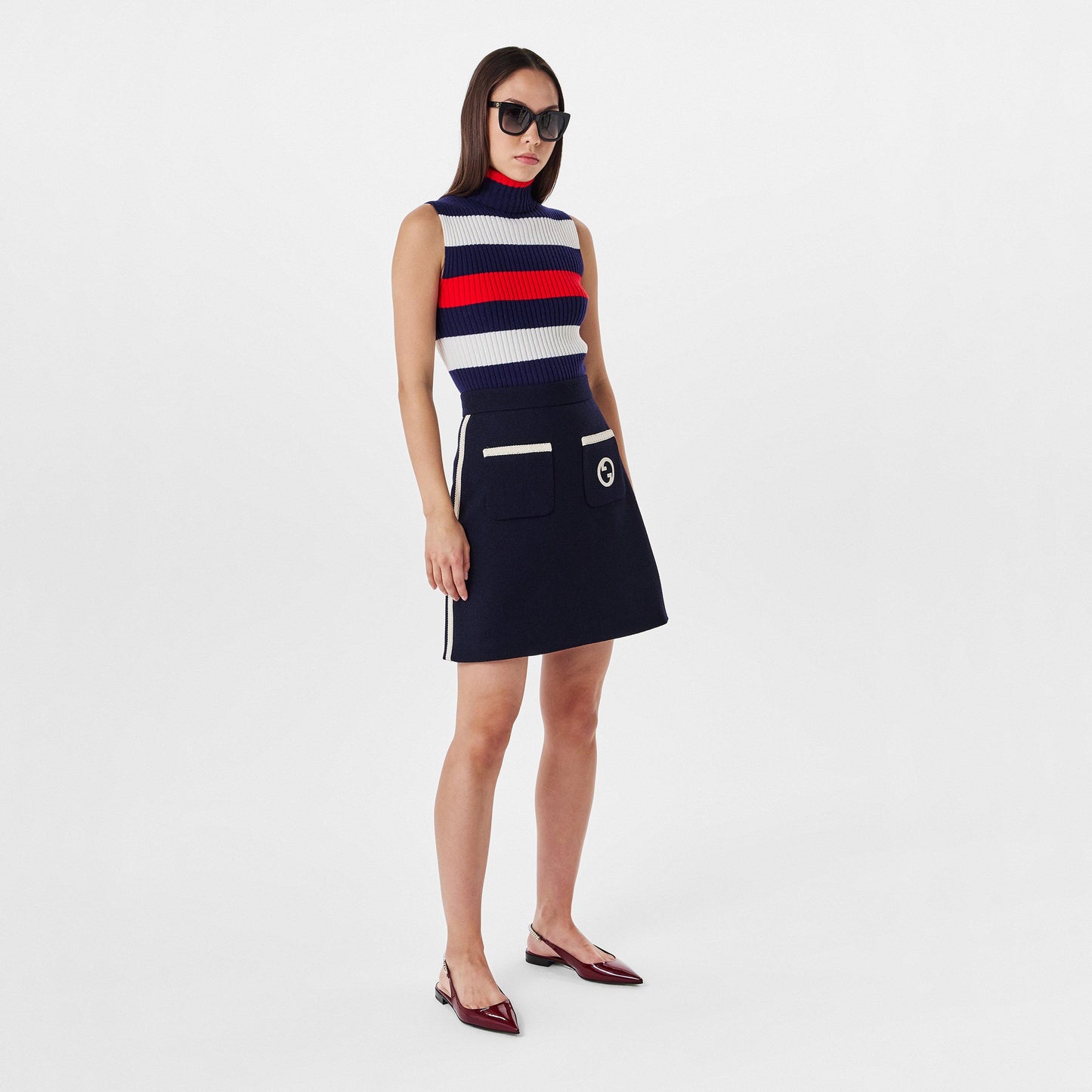 Gucci Women's Retro Tweed Wool Skirt