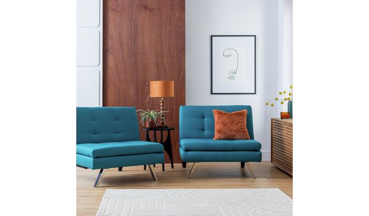 Argos Home Duo Fabric Clic Clac Sofa Bed - Teal