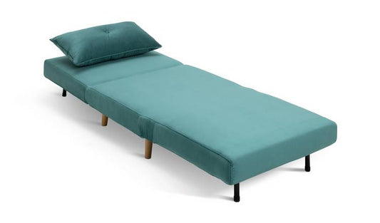 Habitat Roma Single Compact Velvet Chairbed - Teal