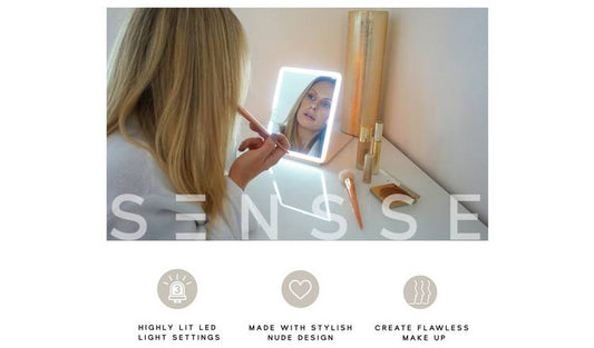 Sensse Glow Up LED Flip Top Modern Marble Mirror