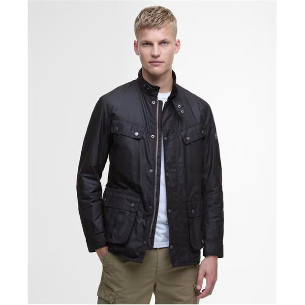 Barbour International Men's Duke Water Resistant Windproof Cotton Long Sleeve Wax Jacket