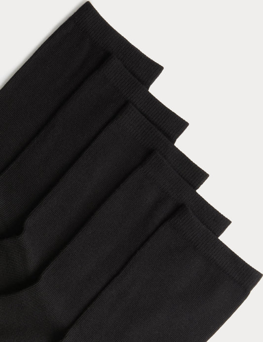 5pk Super Soft Colour Block Ankle High Socks