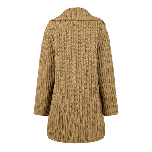 Bottega Veneta Women's Hand-Knitted Leather Long Sleeve Leather Jacket