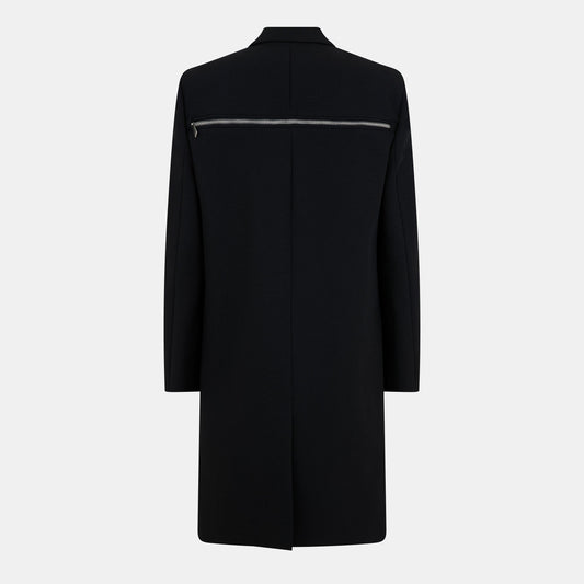 Men's Off-White Structured Modern Cut Overcoat