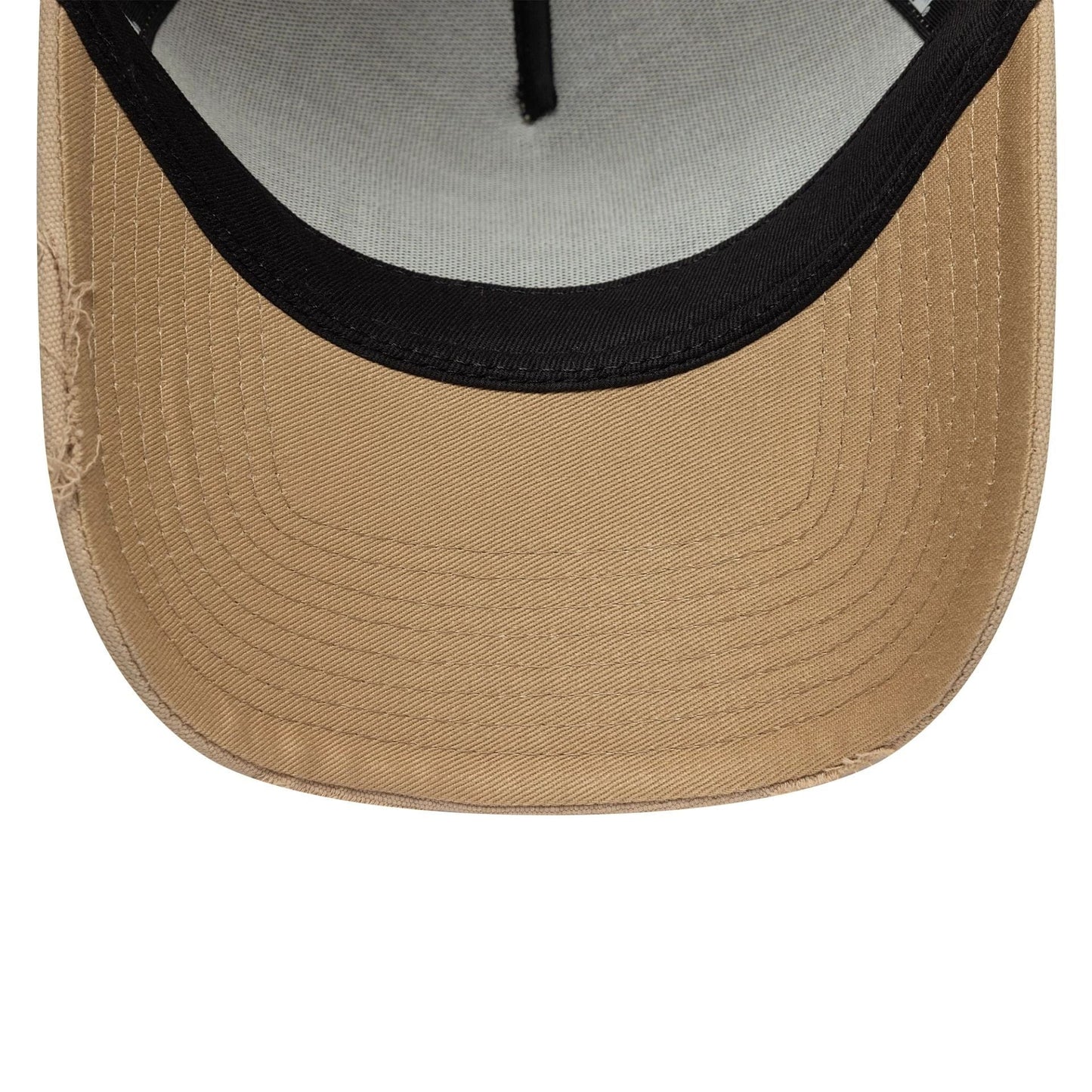 New Era Canvas Distressed Light Beige 9FORTY A-Frame Trucker Cap