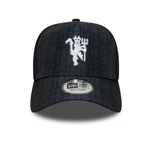 Manchester United FC All Over Print Black 9FORTY A-Frame Trucker Cap