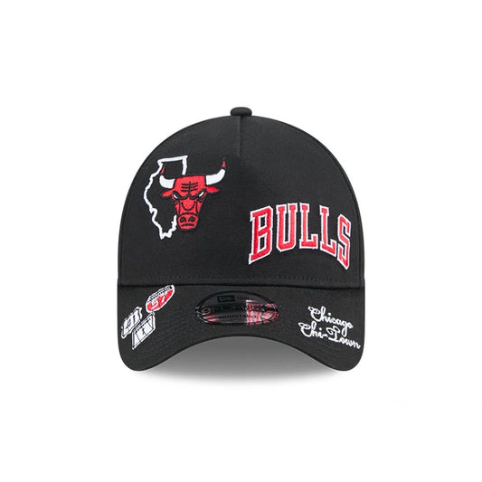 Chicago Bulls NBA All Over Black 9FORTY A-Frame Adjustable Cap