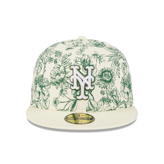 New York Mets MLB Spring Floral White 59FIFTY Fitted Cap