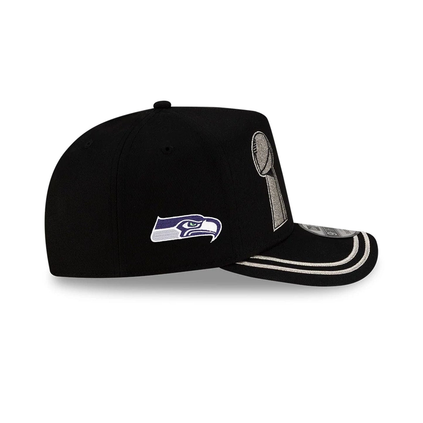 Seattle Seahawks NFL Super Bowl 2026 Parade Black 9FIFTY A-Frame Snapback Cap