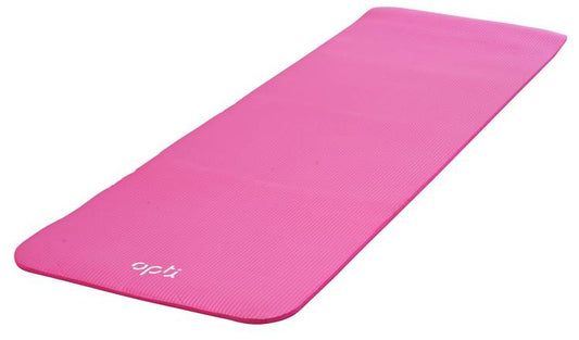 Opti 12mm NBR Yoga Exercise Mat with Carry Strap - Pink
