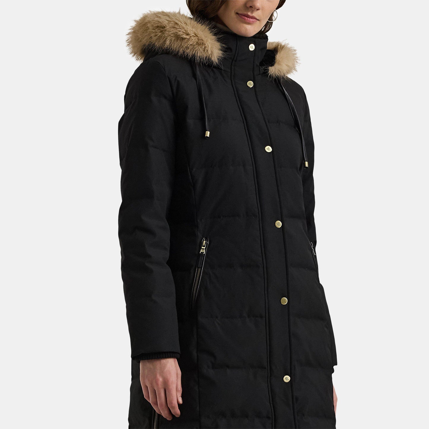 Women's Faux Fur Duck Down Short Puffer Jacket