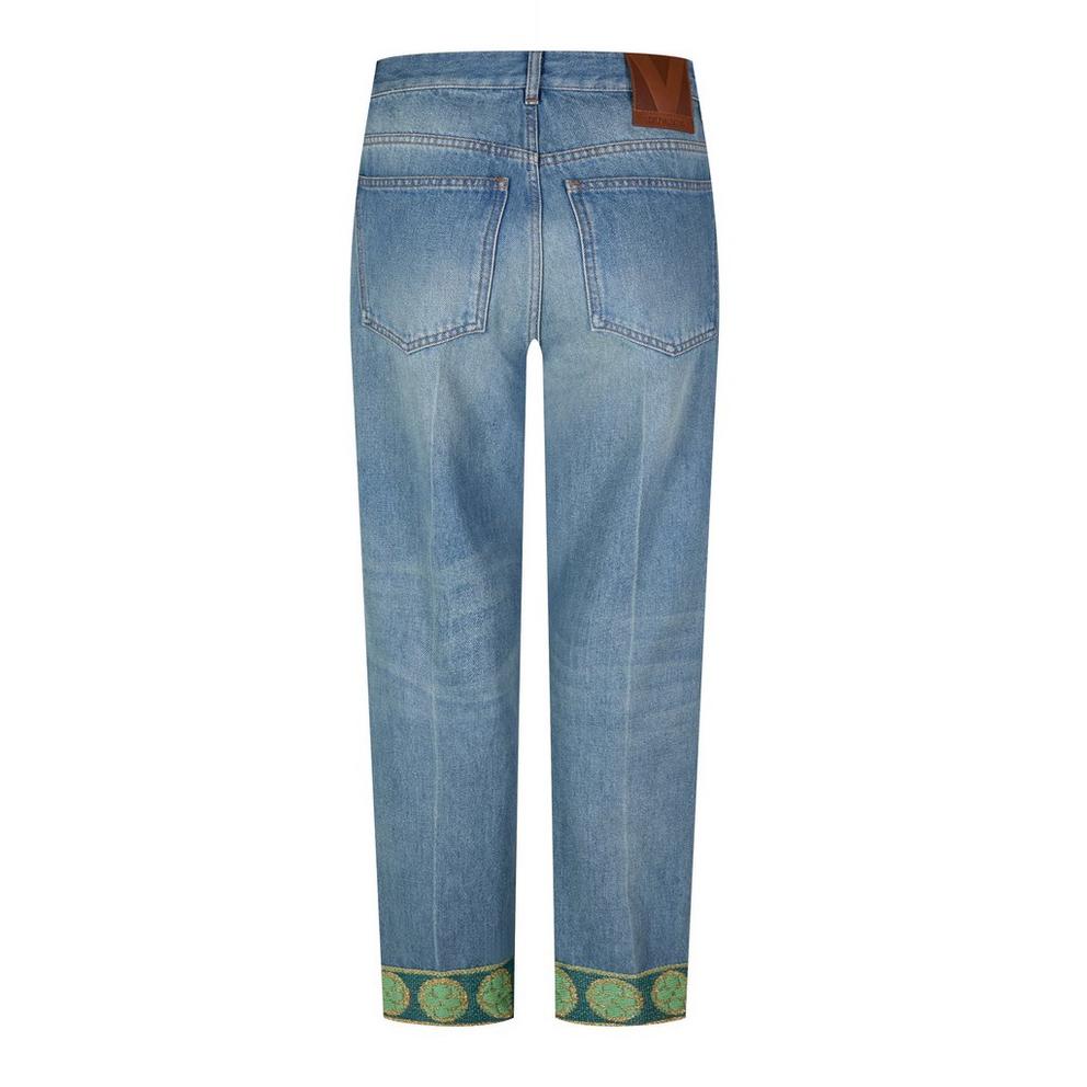 Valentino Women's Patterned Straight Leg Jeans