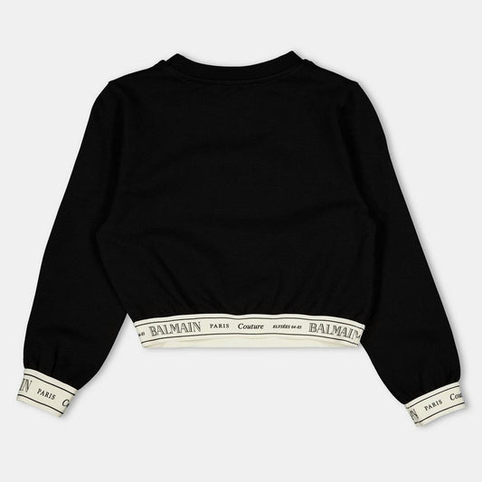 Balmain Kids' Logo Crop Top