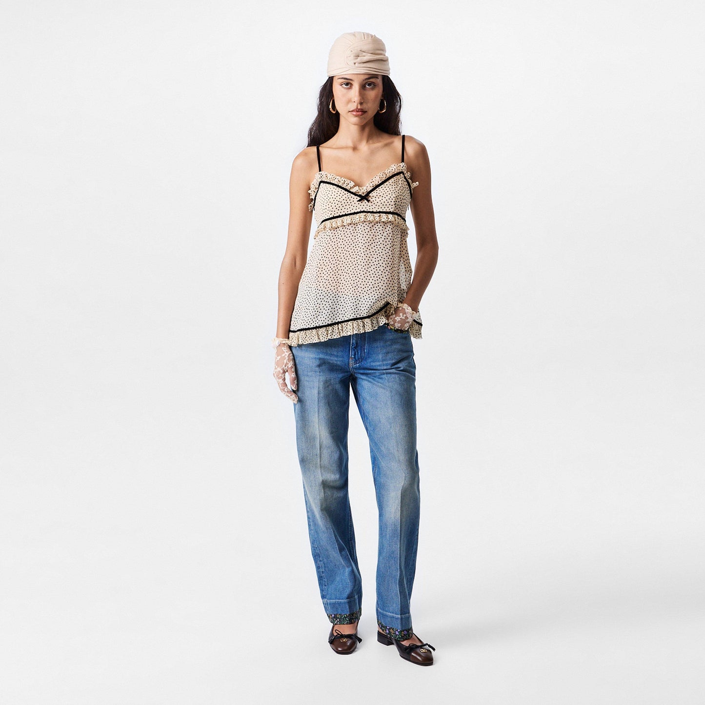 Valentino Women's Polka Dot Sleeveless Cami Top