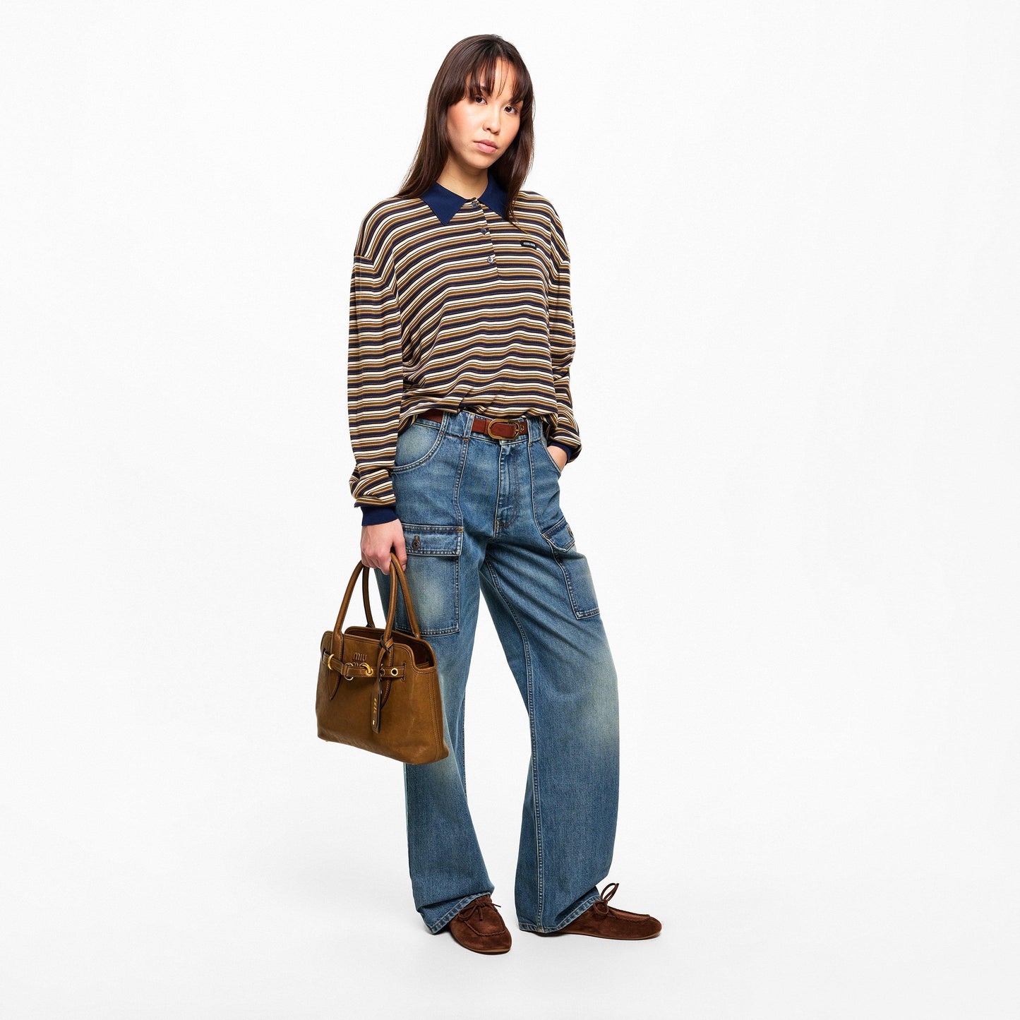 Miu Miu Women's Pocket Denim Straight Leg Jeans