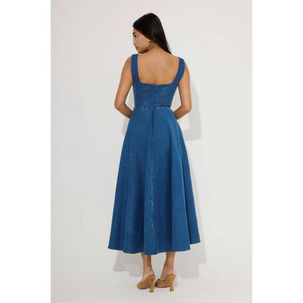 Odd Muse Womens Sq Neck Midi Long Maxi Dress