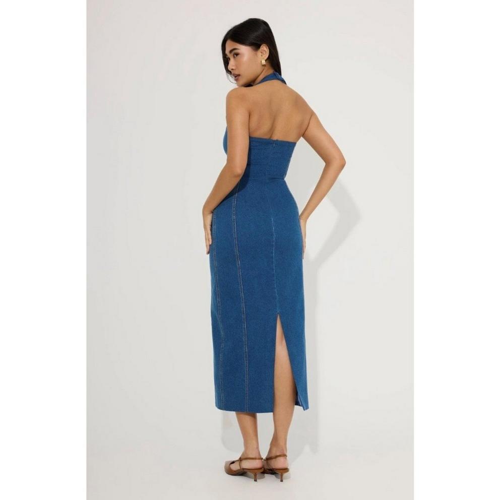 Odd Muse Womens Denim Midi Long Dress