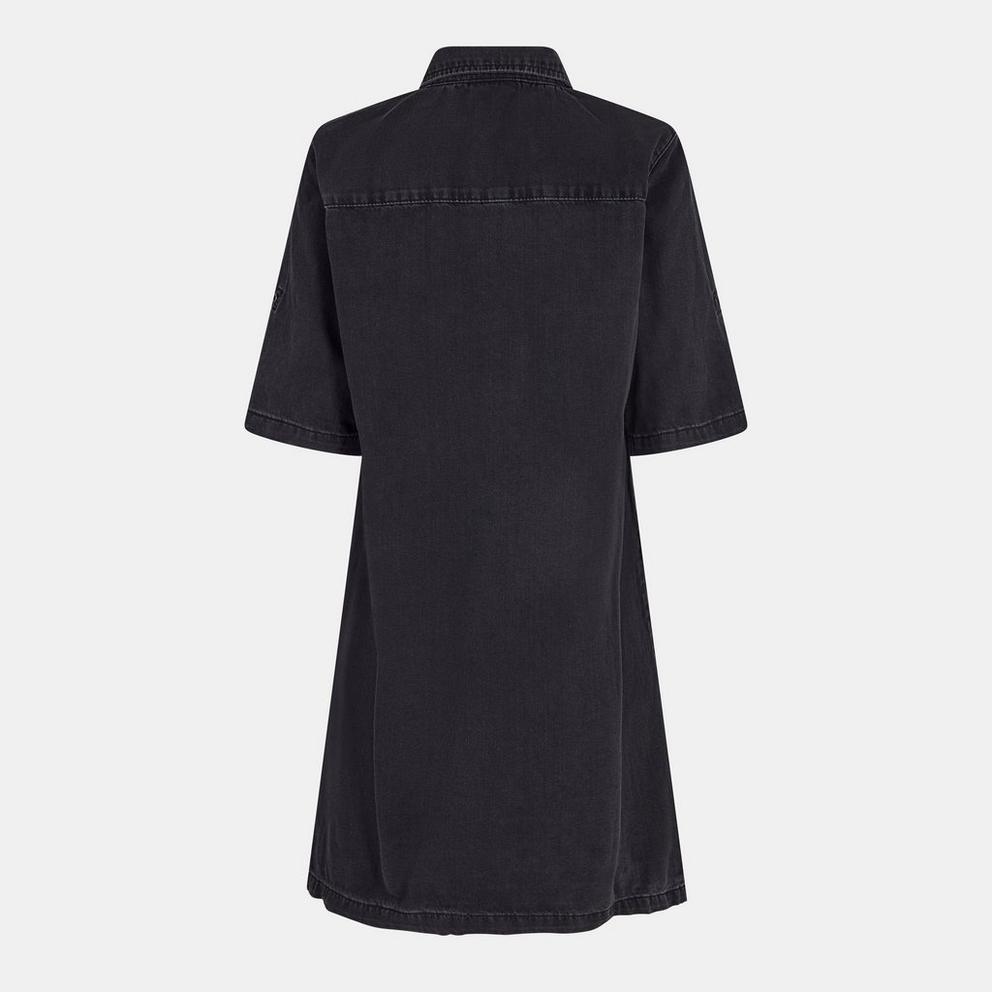 Women's Short Sleeve Denim Shirt Dress