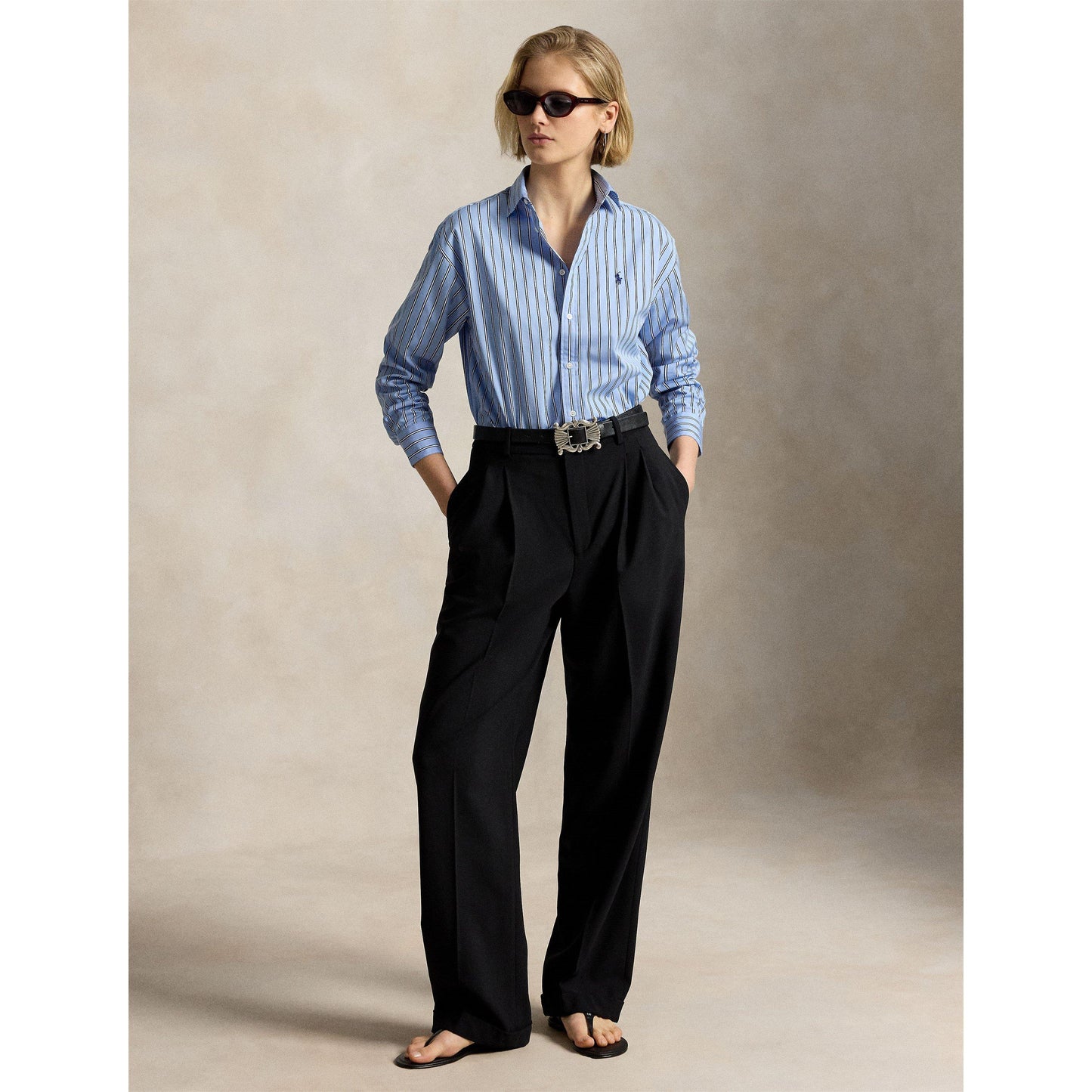 Polo Ralph Lauren Women's Stripe Long Sleeve Oxford Shirt
