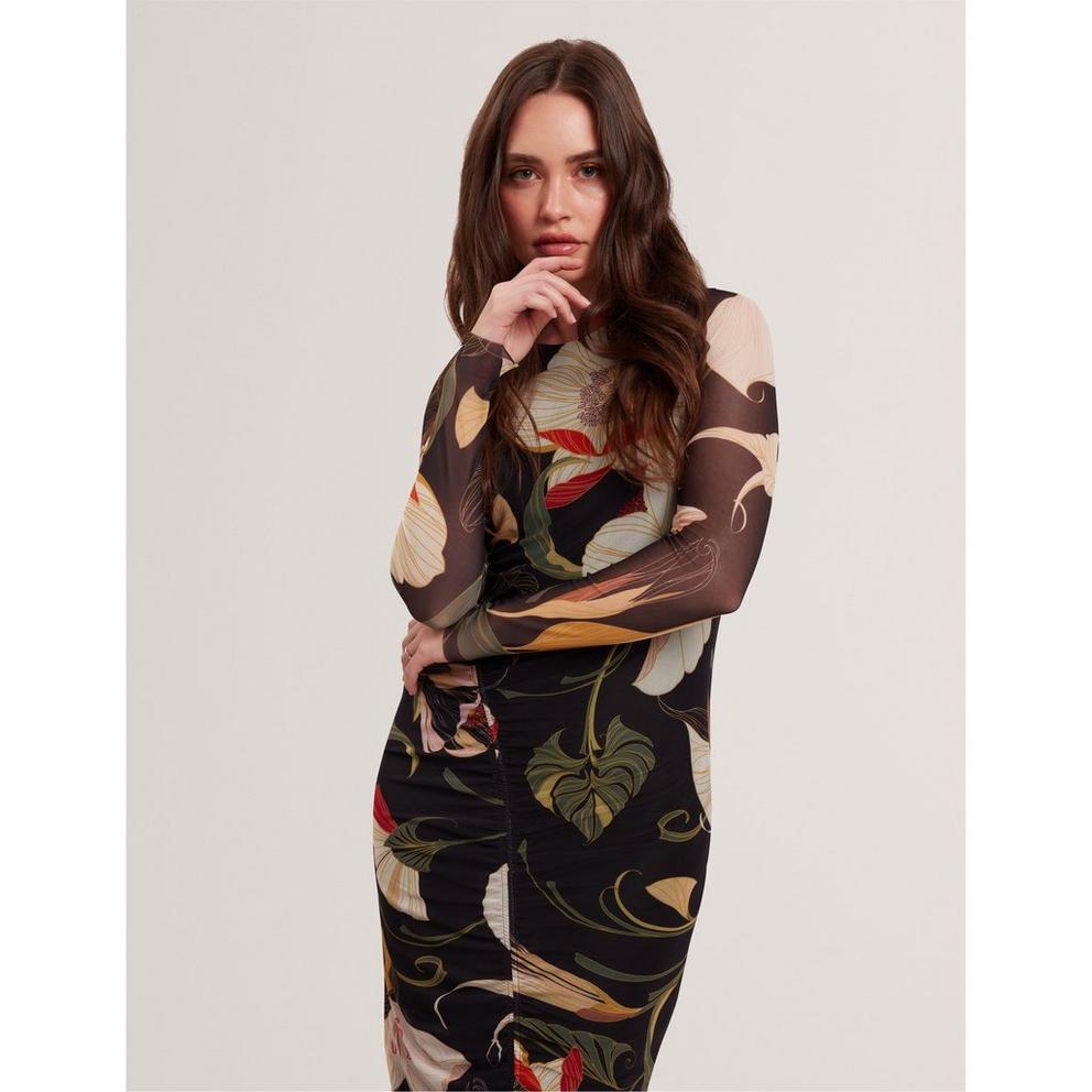 Women's Mesh Midi Bodycon Dress