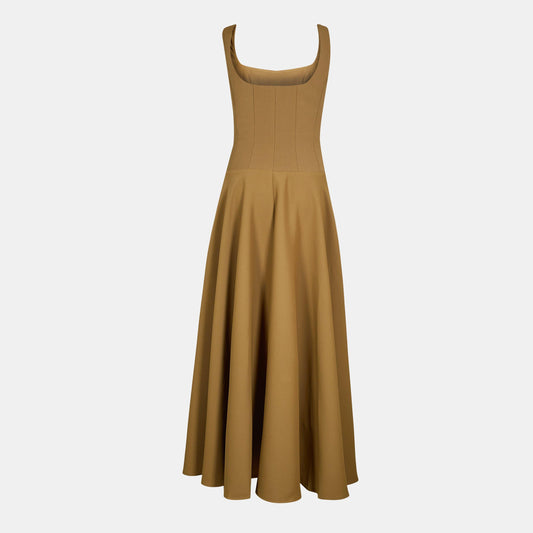 The Ultimate Muse Low Waist Square Neck Midi Dress