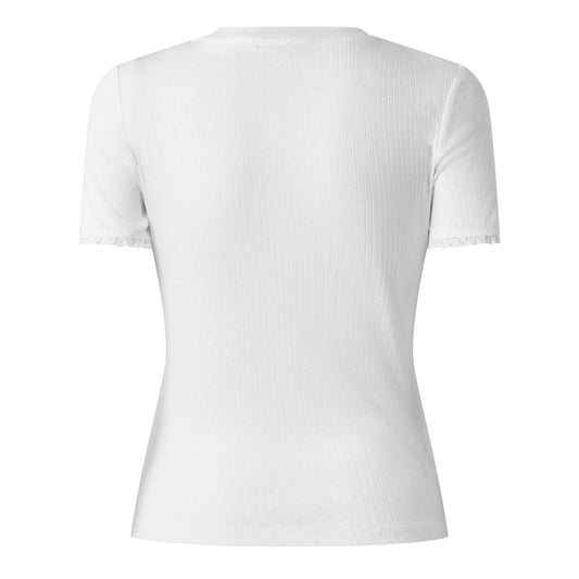 Miu Miu Women's Pointelle Slim Fit T-Shirt