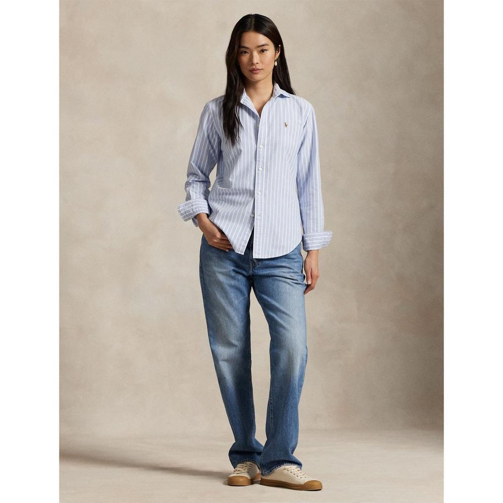 Polo Ralph Lauren Women's Charlotte Stripe Long Sleeve Oxford Shirt