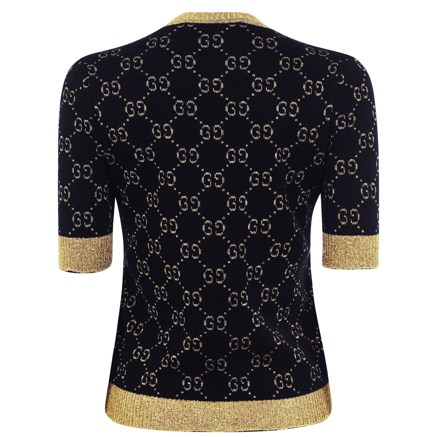 Gucci Women's Logo Cotton GG Lamé Top