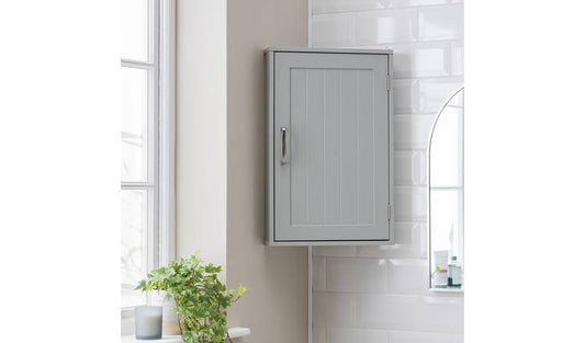Argos Home Tongue & Groove Corner Wall Cabinet - Grey