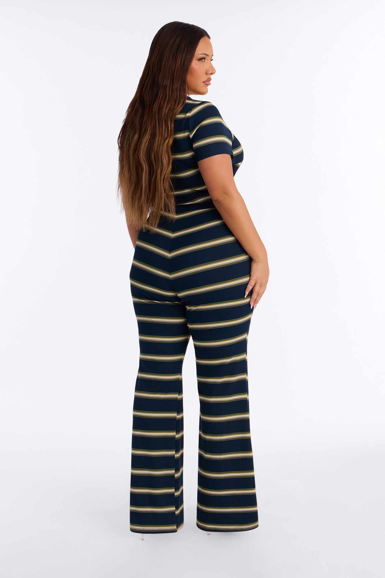 Too In Line Ribbed Striped Jumpsuit