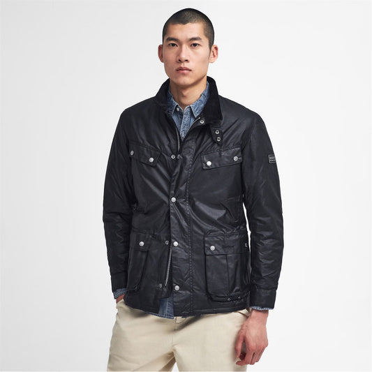 Barbour International Men's Duke Water Resistant Windproof Cotton Long Sleeve Wax Jacket