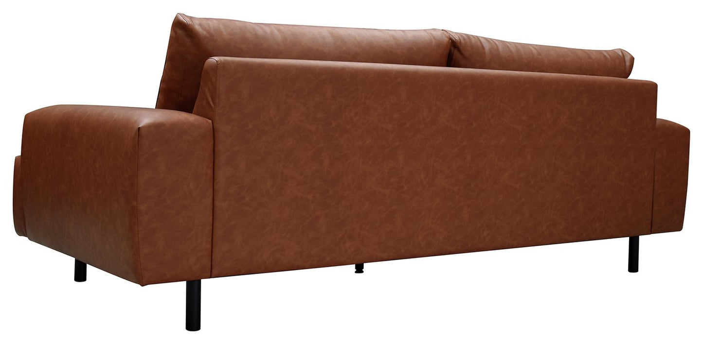 Habitat Julien Faux Leather 3 Seater Sofa - Tan