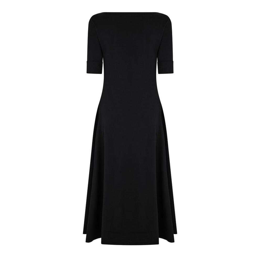 Women's Boat-neck Jersey Midi Dress