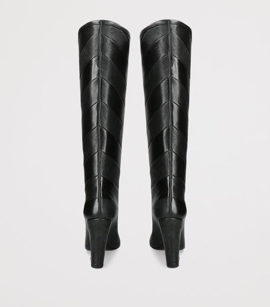 Leather Patchwork Knee-High Boots 100