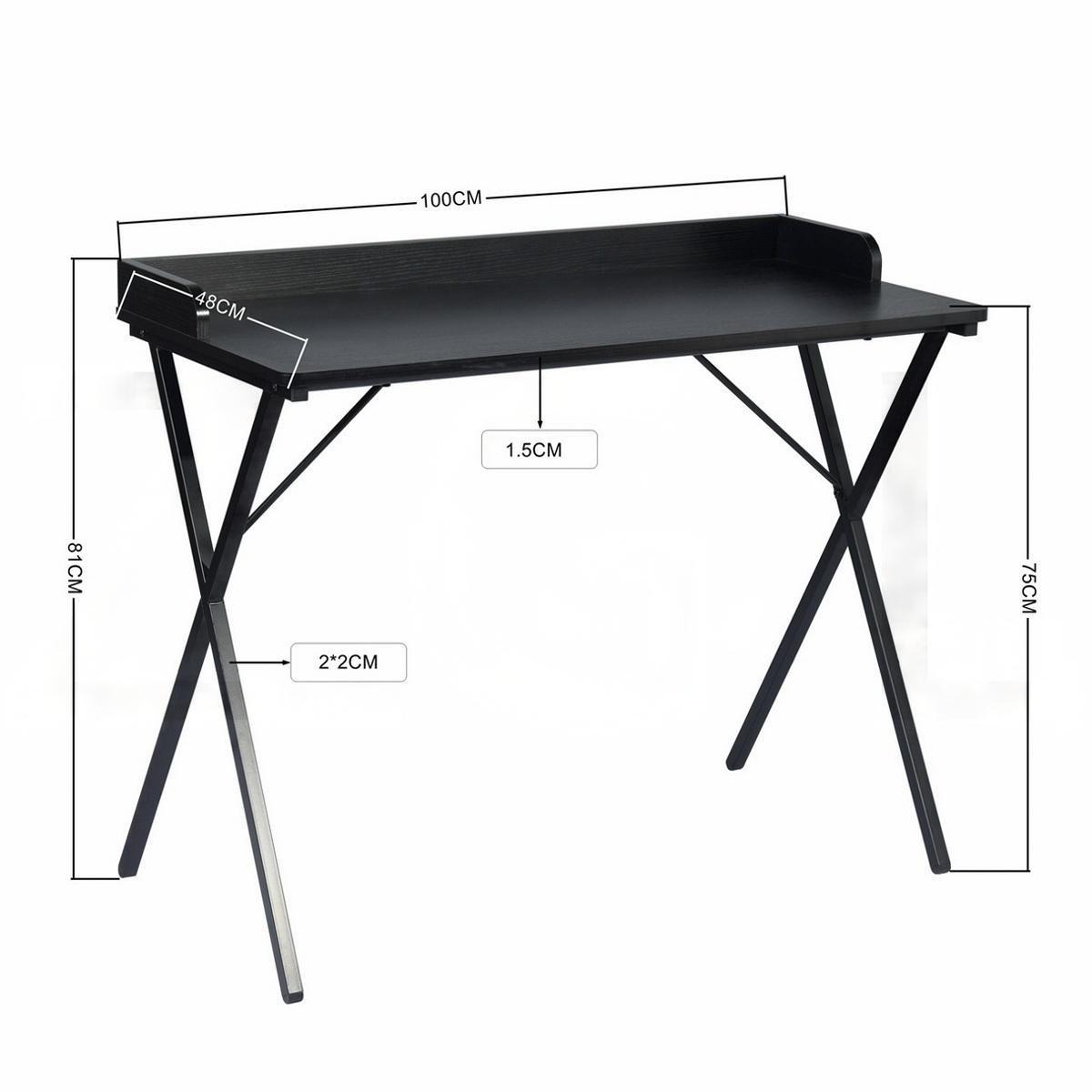 FurnitureR AVA Black and Wooden 100cm Desk