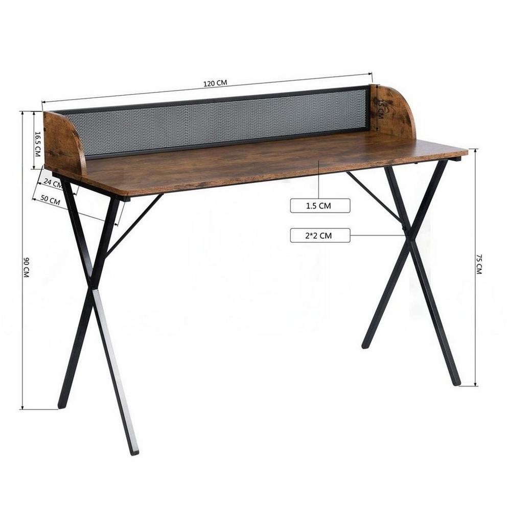 FurnitureR AVA Black and Wooden 120cm Desk