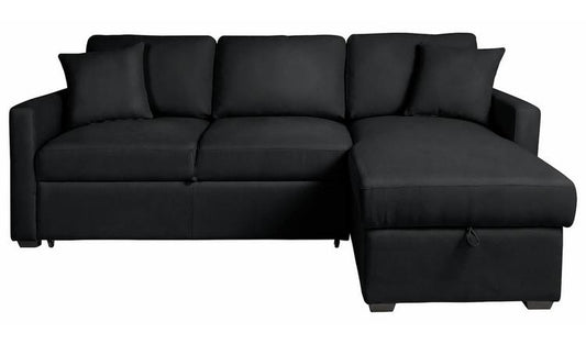 Habitat Reagan RH Faux Leather Storage Sofa Bed - Black