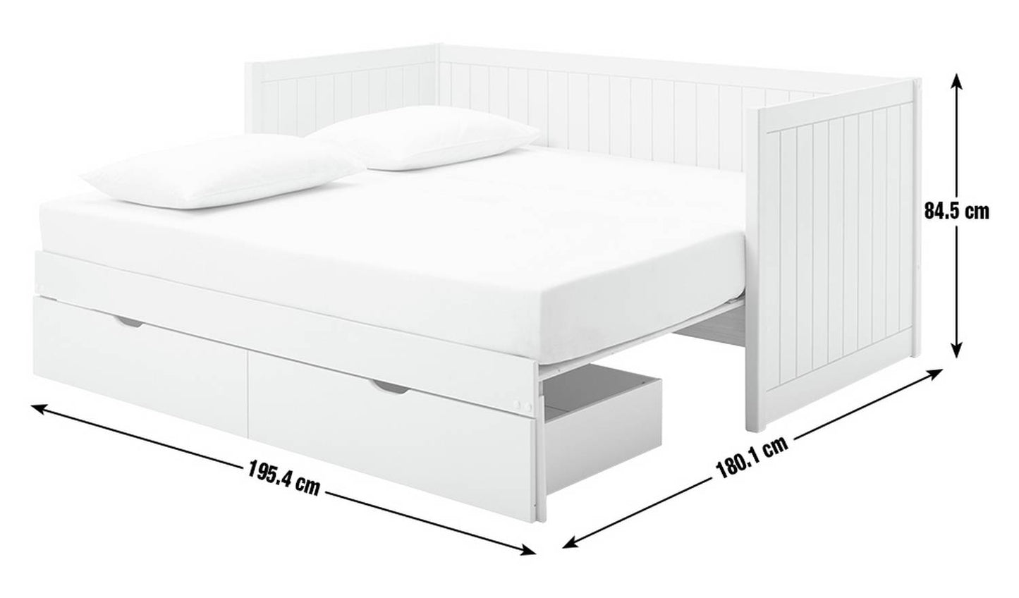 Habitat Axel Trundle Day Bed with 1 Drawer - White