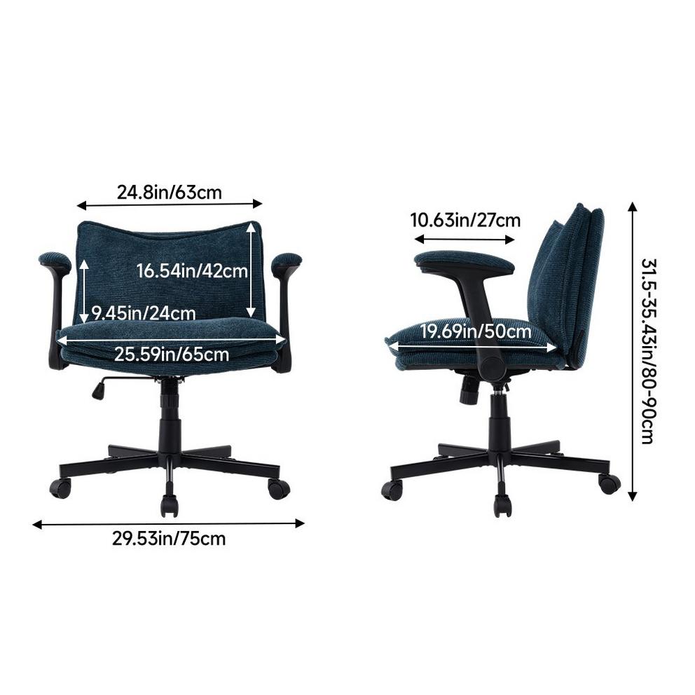 Kabinet UK Chenille Height-Adjustable Office Chair