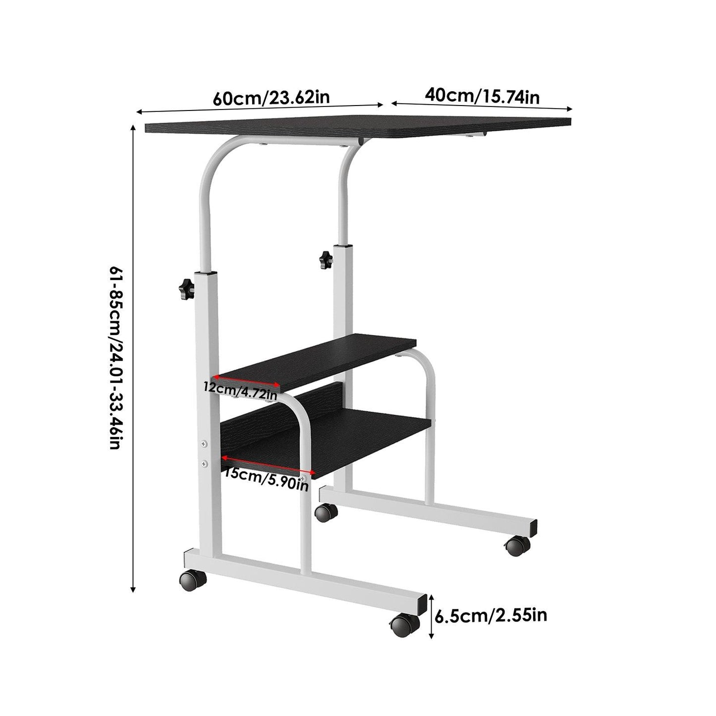 Kabinet UK Height Adjustable Mobile Overbed Table