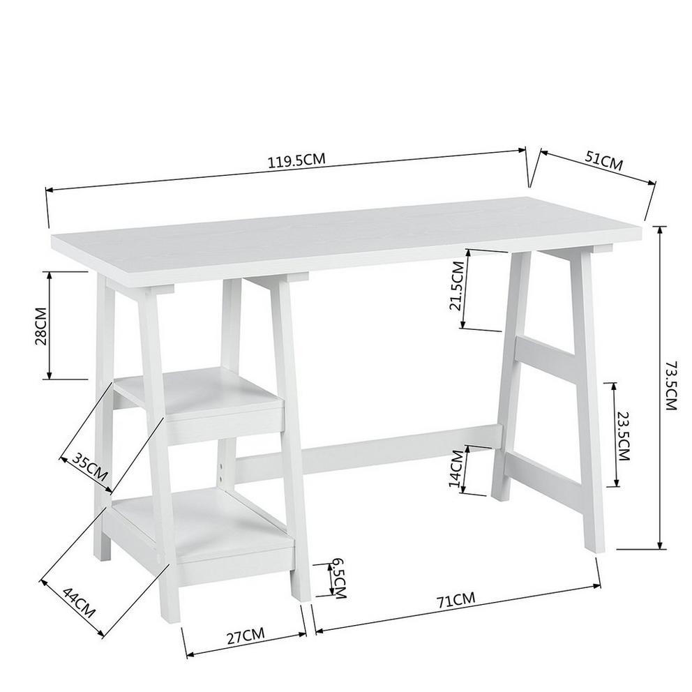 FurnitureR Afra 120cm Desk with Two Sheves