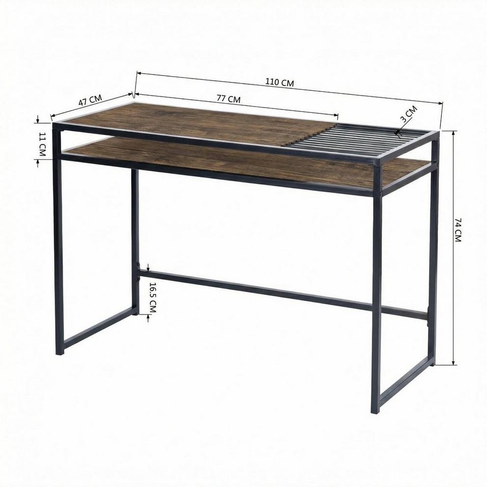FurnitureR Line Alfi 110cm Desk with One Shelf
