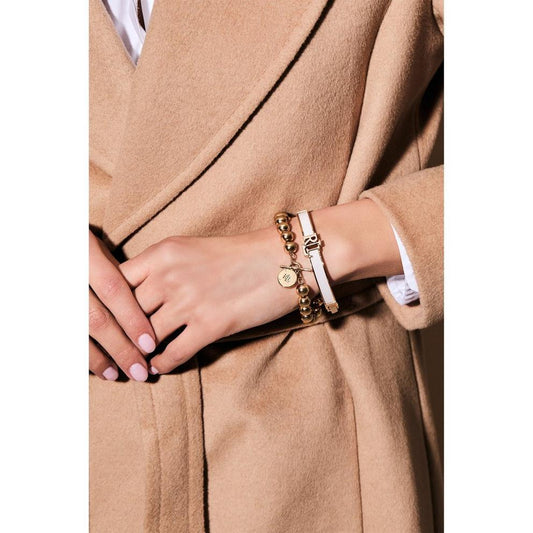 Lauren by Ralph Lauren Lauren Ralph Lauren White & Gold Logo Bangle