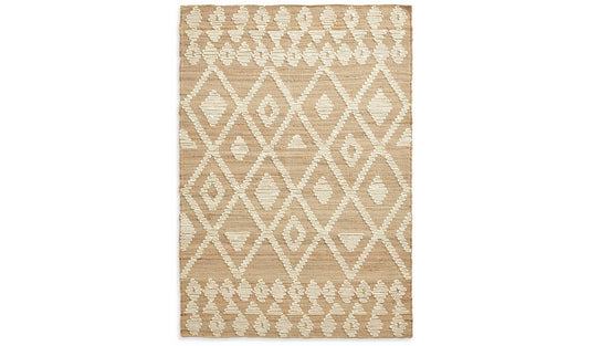 Habitat Woven Aztec Neutral Jute Flatweave Rug - 80x150cm