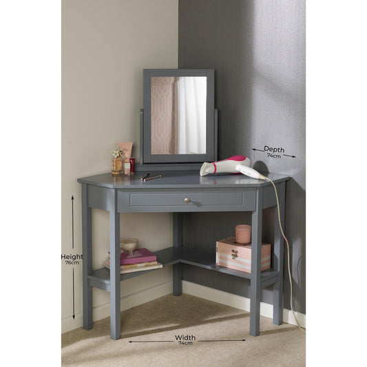 Homelife Corner Dressing Table/Desk with Mirror