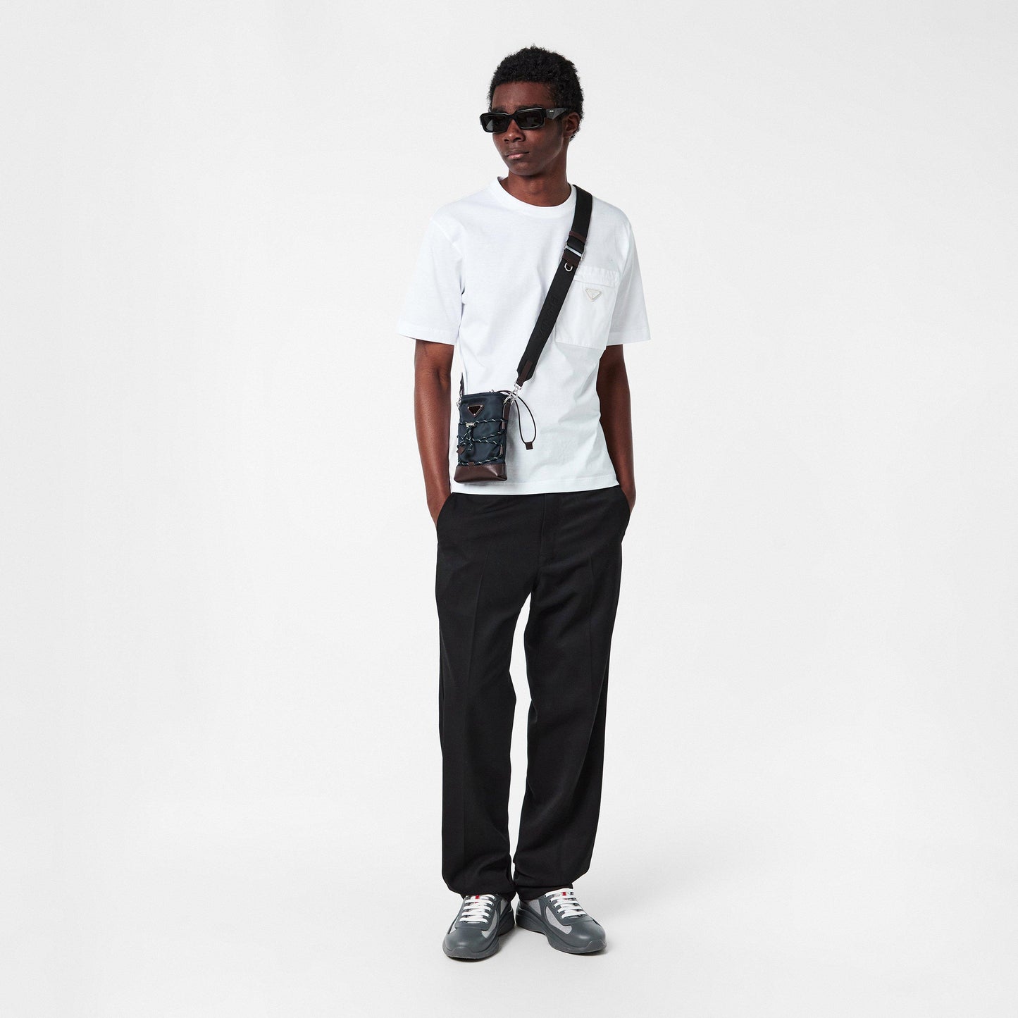 Prada Men's Trim Tech Cross Body Bag